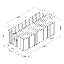 Obrázek k výrobku 91889 - Kovová garáž Riwall PRO RMCG 20x10 Antracit
