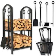 Obrázek k výrobku 93834 - Kovový regál na dřevo s nářadím