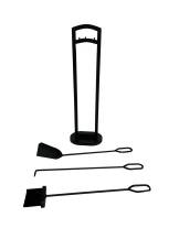 Obrázek k výrobku 93647 - Nářadí krb. v. 70 cm, ČER kov, sada 3díl. se stojánkem