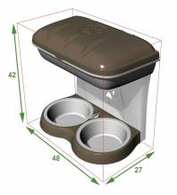 Obrázek k výrobku 77237 - Nástěnný držák misek pro mazlíčky MINI, hnědý