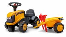 Obrázek k výrobku 78563 - Odrážecí traktor JCB s přívěsem, hráběmi a lopatkou