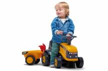Obrázek k výrobku 78563 - Odrážecí traktor JCB s přívěsem, hráběmi a lopatkou