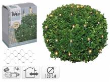 Obrázek k výrobku 78355 - Osvětlení vánoční KOULE pr. 1,2 m, 144LED, teplá BÍ, SÍŤ.