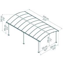 Obrázek k výrobku 62423 - Palram Arcadia 6400 hliníkový (montovaný) přístřešek s obloukovou střechou