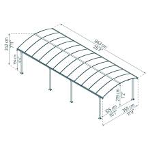 Obrázek k výrobku 62424 - Palram Arcadia 8500 hliníkový (montovaný) přístřešek s obloukovou střechou