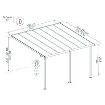 Obrázek k výrobku 67830 - Palram Capri 4200 antracit 3 x 4,25 hliníková (montovaná) pergola