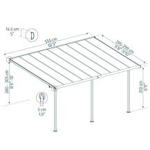 Obrázek k výrobku 67832 - Palram Capri 5400 antracit 3 x 5,46 hliníková (montovaná) pergola