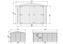 Obrázek k výrobku 52857 - Panelová dřevěná garáž 15 m2 H101 500x300 cm tl. 19 mm