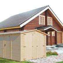 Obrázek k výrobku 52858 - Panelová dřevěná garáž 18 m2 H102 600x300 cm tl. 19 mm