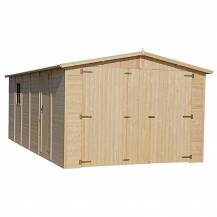 Obrázek k výrobku 52858 - Panelová dřevěná garáž 18 m2 H102 600x300 cm tl. 19 mm