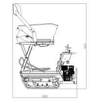 Obrázek k výrobku 62709 - Pásový vyklápěcí vůz TAG500TP, s hydraulickým sklápěním a lopatou