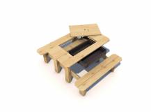 Obrázek k výrobku 39526 - Piknikový stolek Herold IMPREGNOVANÝ s plastovým boxem .