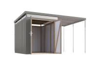 Obrázek k výrobku 94982 - plechový domek KARIBU AURUM 2,5 + přístavek 200 cm (53680) šedý LG4839