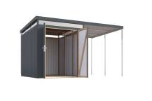 Obrázek k výrobku 94983 - plechový domek KARIBU AURUM 2,5 + přístavek 200 cm (53681) antracit LG4840