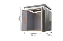 Obrázek k výrobku 94974 - plechový domek KARIBU AURUM 2 (53662) šedý LG4830