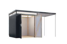 Obrázek k výrobku 94981 - plechový domek KARIBU AURUM 2 + přístavek 200 cm (53662) antracit LG4838