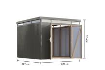 Obrázek k výrobku 94979 - plechový domek KARIBU AURUM 3,5 (53671) šedý LG4836