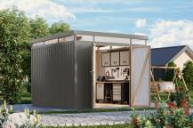 Obrázek k výrobku 94979 - plechový domek KARIBU AURUM 3,5 (53671) šedý LG4836