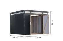 Obrázek k výrobku 94978 - plechový domek KARIBU AURUM 3,5 (53673) antracit LG4835