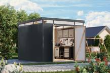 Obrázek k výrobku 94978 - plechový domek KARIBU AURUM 3,5 (53673) antracit LG4835