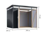 Obrázek k výrobku 94977 - plechový domek KARIBU AURUM 3 (53670) antracit LG4834
