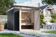 Obrázek k výrobku 94977 - plechový domek KARIBU AURUM 3 (53670) antracit LG4834