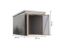 Obrázek k výrobku 94952 - plechový domek KARIBU IRIDIUM 2,5 (48449) šedý LG4808