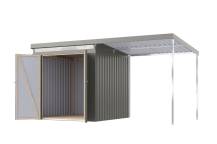 Obrázek k výrobku 94949 - plechový domek KARIBU IRIDIUM 2 + přístavek 200 cm (48468) šedý LG4805