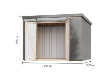 Obrázek k výrobku 94956 - plechový domek KARIBU IRIDIUM 3 (48454) šedý LG4812