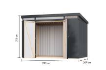 Obrázek k výrobku 94955 - plechový domek KARIBU IRIDIUM 3 (48455) antracit LG4811