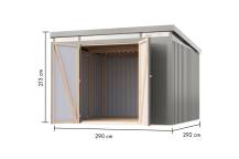 Obrázek k výrobku 94959 - plechový domek KARIBU IRIDIUM 3,5 (48456) šedý LG4815