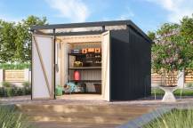 Obrázek k výrobku 94960 - plechový domek KARIBU IRIDIUM 3,5 (48467) antracit LG4816