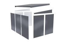 Obrázek k výrobku 94957 - plechový domek KARIBU IRIDIUM 3 + přístavek 200 cm (48497) antracit LG4813