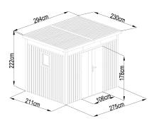 Obrázek k výrobku 82590 - plechový domek LANITPLAST MARBURG 108 ANTRACIT LG4018