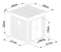 Obrázek k výrobku 82591 - plechový domek LANITPLAST MARBURG 88 ANTRACIT LG4017