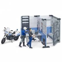 Obrázek k výrobku 54389 - Policejní stanice s policejním motocyklem BRUDER