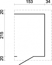 Obrázek k výrobku 21448 - Přístavba ( kůlna 3 stěny) 3,1 m2 (160x235cm) tl. 28mm