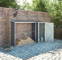 Obrázek k výrobku 76260 - Přístřešek na dřevo s kůlnou plechový PLUTOS A 3,07 m² antracit