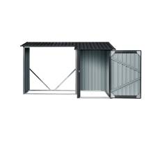 Obrázek k výrobku 91887 - Přístřešek na dřevo s kůlnou Riwall PRO RMWS 3x9 antracit