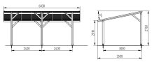 Obrázek k výrobku 21588 - Přístřešek pro auto Kalfa 1 (340 x 600cm)