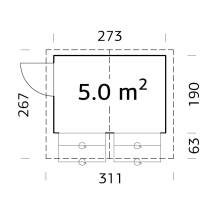 Obrázek k výrobku 20957 - Prodejní stánek Stella 5 m2  (273x190cm) tl. 16mm