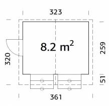 Obrázek k výrobku 39414 - Prodejní stánek Stella 8,2 m2 323 x 259 cm tl. 16 mm
