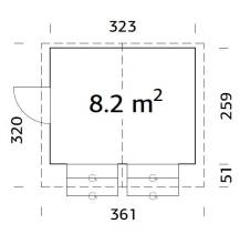 Obrázek k výrobku 39414 - Prodejní stánek Stella 8,2 m2 323 x 259 cm tl. 16 mm