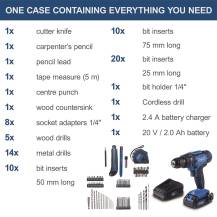 Obrázek k výrobku 91949 - Scheppach C-DTB74/1-Xaku 20 V IXES set vrtacího šroubováku a 74 ks příslušenství