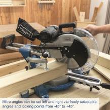 Obrázek k výrobku 62464 - Scheppach HM 140 L pokosová pila s potahem, laserem a oboustranným nastavením náklonu