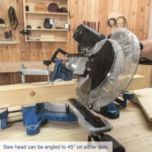 Obrázek k výrobku 62464 - Scheppach HM 140 L pokosová pila s potahem, laserem a oboustranným nastavením náklonu