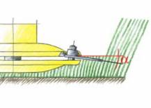 Uložení výkyvných nožů pod úhlem 3° zaručuje, že se při nárazu o kámen nože pootočí a nepoškodí