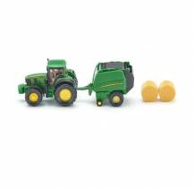 Obrázek k výrobku 72807 - Siku Super Traktor John Deere s lisem na kulaté balíky