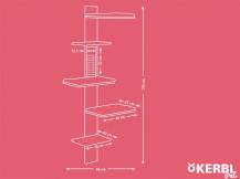 Obrázek k výrobku 81239 - Škrabadlo pro kočky KERBL TIMBER - kočičí strom na zeď 150 cm
