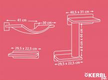 Obrázek k výrobku 81238 - Škrabadlo pro kočky KERBL ZUGSPITZE - sada nástěnných pater, béžová, 5 ks